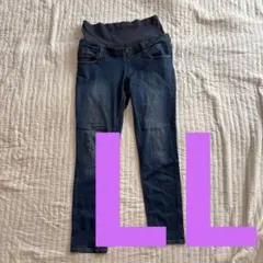 ダークブルー マタニティデニムパンツ　LL マタニティ