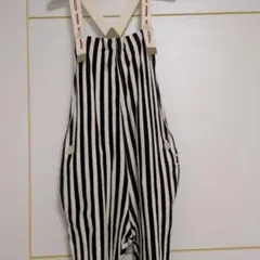 ストライプ サスペンダー付きオーバーオール 100cm
