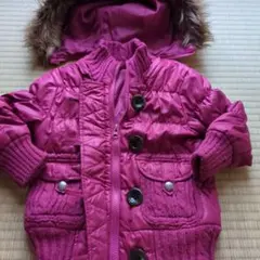 キッズ　 冬物　ダウンコート ファー付きフード　90ｃｍ