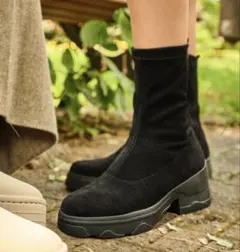 プラスダイアナ　ブーツ　ブラック 23 +diana ストレッチ