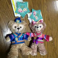 新品★2014年七夕☆ダッフィー シェリーメイ★ぬいぐるみバッジ