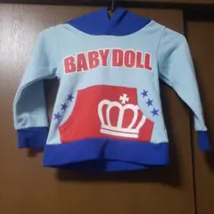 未使用　BABY DOLL 水色 フード付きパーカー 100cm