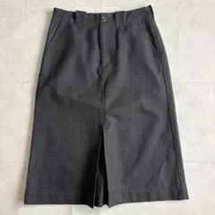 MHL, ウールコットン前スリットロングスカート チャコールIII 秋冬