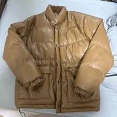 tk. TAKEO KIKUCHI ブラウン レザーダウンジャケット