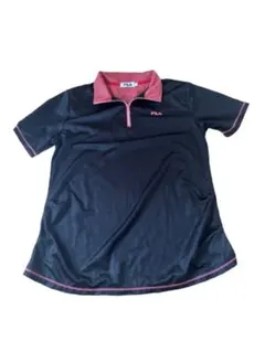FILA 黒 赤 襟付きポロシャツ　LLのサムネイル