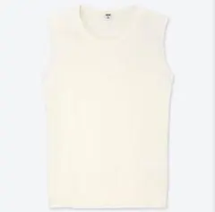 ユニクロ　UVカットスーピマコットンノースリーブセーター WOMEN XL 白