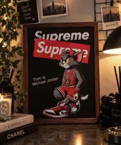 Supreme Tom and Jerry アートポスター 額縁　インテリア雑貨