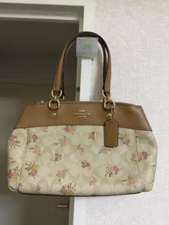 美品　COACH コーチ ハンドバッグ 花柄 PVC ショルダーバッグ 2WAY