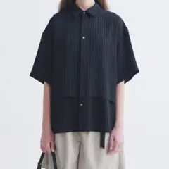 CULLNI クルニ　レイヤードシャツ　ブラック　ストライプのサムネイル