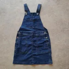 2月限定大特価‼️【UNIQLO】デニムブルー ジャンバースカート 140