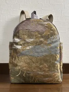 帯リメイク ボックスリュック 扇子に刺繍 - メルカリ