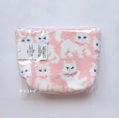 FEILER　フェイラー　モフモフネコチャン　舟形ポーチ　ピンク　新品　未使用