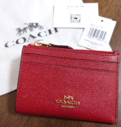 コーチ COACH コインケース カードケース 小銭入れ 赤 無地