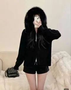SHEIN ファー フード ニット パーカー　ファーのみ