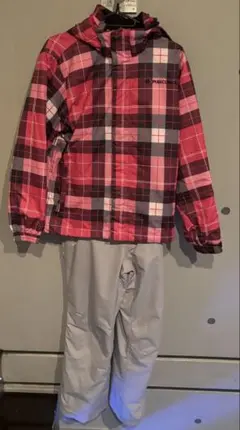 子ども用スキーウェア サイズ160 ピンク　チェック