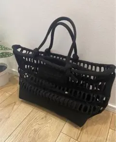 【美品】beautiful people コンブニットショッピングバッグ　L
