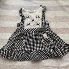 クーラクール　チェック柄フリルワンピース