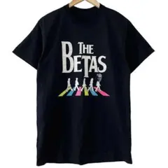 THE BETAS ビートルズ パロディー プリント ブラック 黒 Tシャツ