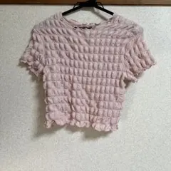 GU ピンク フリル袖 Tシャツ M