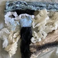 ブルー　ブラック　オフホワイトなどレースリボンまとめ