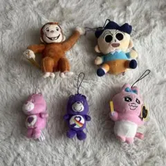 おさるのジョージ＆ケアベア かざまくん おぱんちゅうさぎぬいぐるみセット