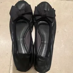 リボン付き フラットシューズ24.5cm