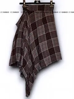 ヴィヴィアンウエストウッド　イタリア製　アシンメトリー 変形　チェックスカート