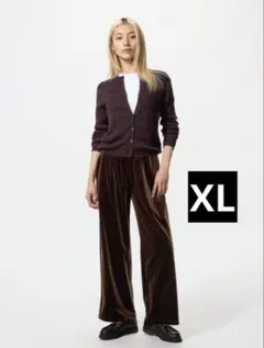 新品　タグ付き ユニクロ　ソフトベロアイージーパンツ　XLサイズ　ブラウン