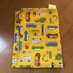 くるまデザインの綿生地 イエロー
