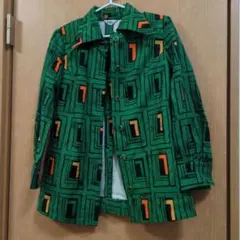 12/16まで値下げ 緑色 幾何学模様 シャツ