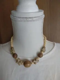 多様ビーズネックレス 　ナチュラル