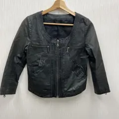 blancheur luxe レザージャケット ライダース 黒F