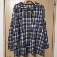 ドラッグストアーズ 襟刺繍 スタンディ ネルシャツ