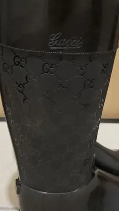 GUCCIブラックレインブーツ 長靴のサムネイル