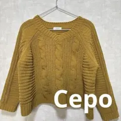 OFALOオファロ＊オフショルダーショート丈ニット ゆったり大きめ L 