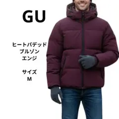 GU ヒートパデッドブルゾン フード付き エンジ　サイズM