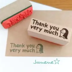 Thank you very muchはんこ ペンギン ゴム印 スタンプ