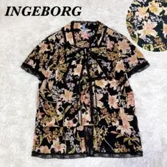 ☆美品☆ブルマリン イタリア製 シルク100% シフォンフリルブラウス 