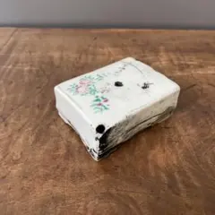395. 水滴 色絵 草花模様 書道具 古道具 レトロ アンティーク