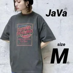 【 Java ジャバ 】綿100%ピグメントビッグツアーロゴプリントTシャツ M