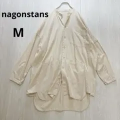 nägonstans ナゴンスタンス 白 プルオーバーシャツ ドローコード