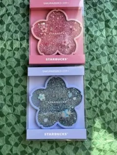 スターバックス SAKURA 2026 コースター ブルー ピンク セット