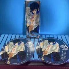 鬼滅の刃　絵札　缶バッジ　原作　嘴平伊之助　鬼滅の刃展　鬼殺隊休憩処　コースター