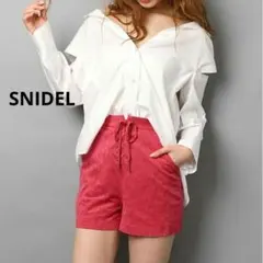 SNIDEL スナイデル レースアップ ショートパンツ M スエード ピンク