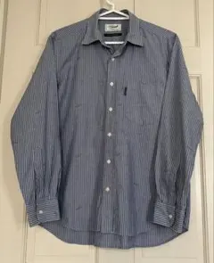 【Crocodile】ストライプ柄長袖シャツ Mサイズ