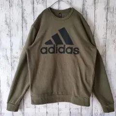 アメリカ古着　スウェット　adidas　S　オリーブ