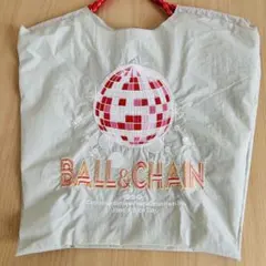美品BALL&CHAIN ボールアンドチェーン 刺繍 ナイロンバッグトートバッグ