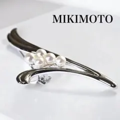 【極美品】ミキモト　アコヤ　パール　ブローチ　コサージュ　シルバー　本真珠