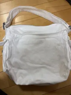 ホワイト キャンバス ショルダーバッグ
