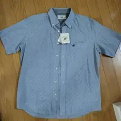 【新品】BEVERLY HILLS POLO CLUB半袖シャツ Lサイズ 青系のサムネイル